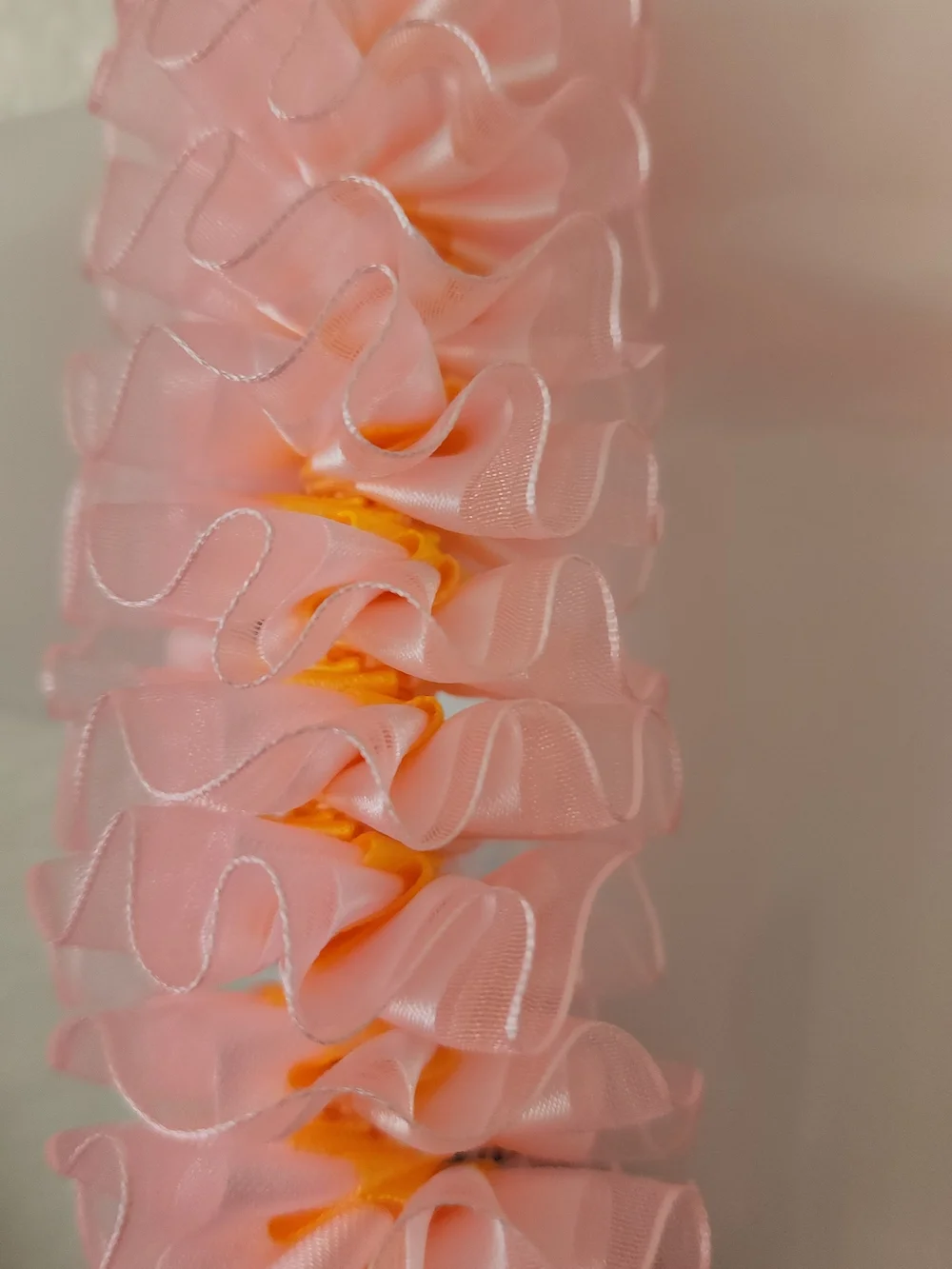 Pink Ruffled Hawaiian Lei Necklace
